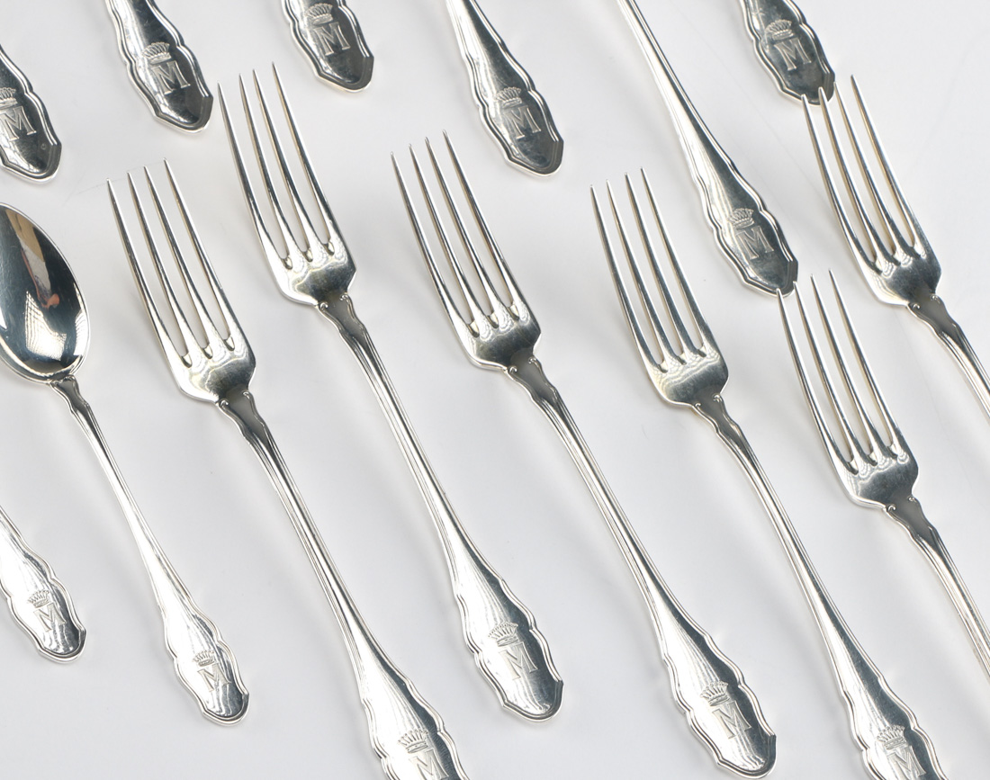 German Silver Flatware Set EBTH