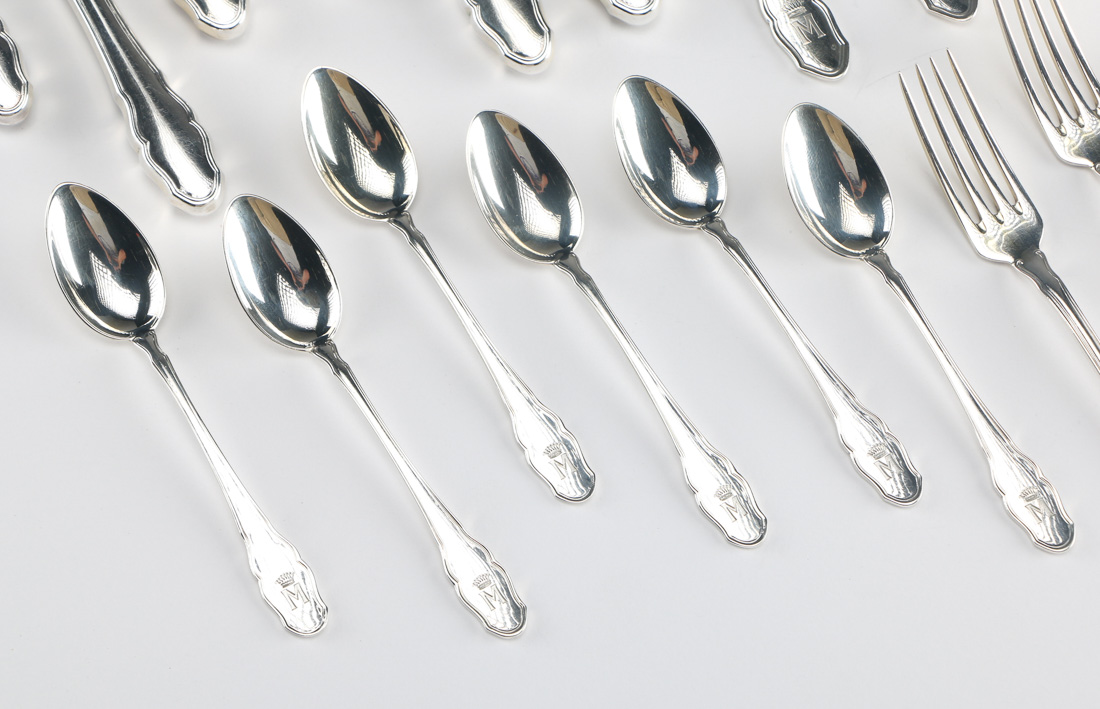 German Silver Flatware Set EBTH
