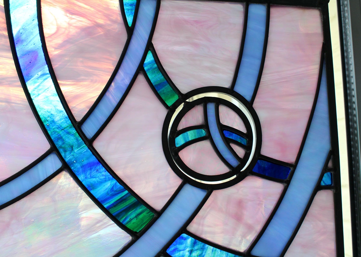 Stained Glass Window Pane with Rotating Discs | EBTH