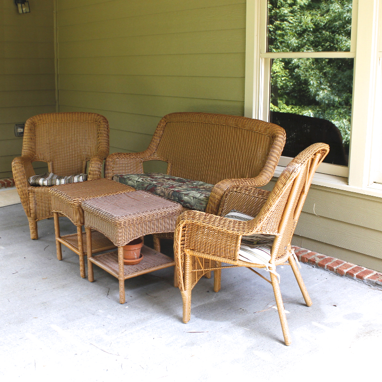 Hampton Bay Wicker Outdoor Furniture Set Ebth