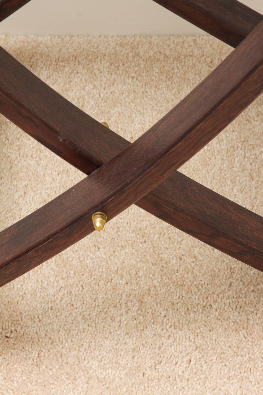 Wooden and Leather Luggage Rack EBTH