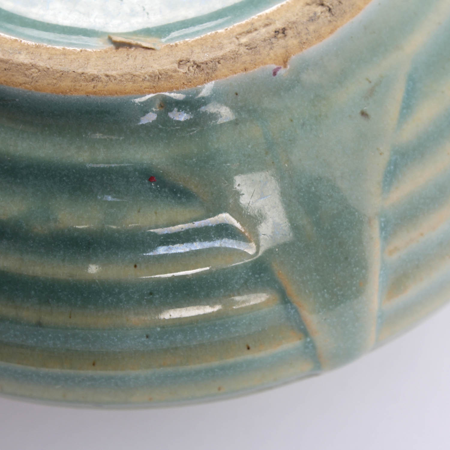 Art Deco Pottery Shallow Bowl in Seafoam Green Glaze EBTH
