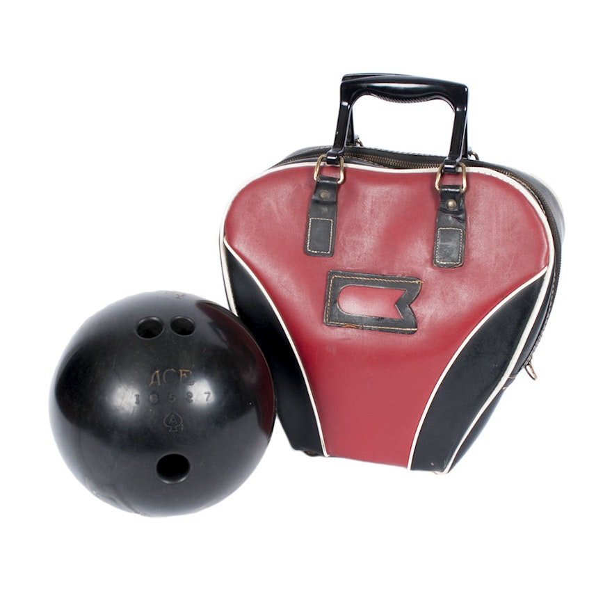 Vintage Bowling Ball Bag black 