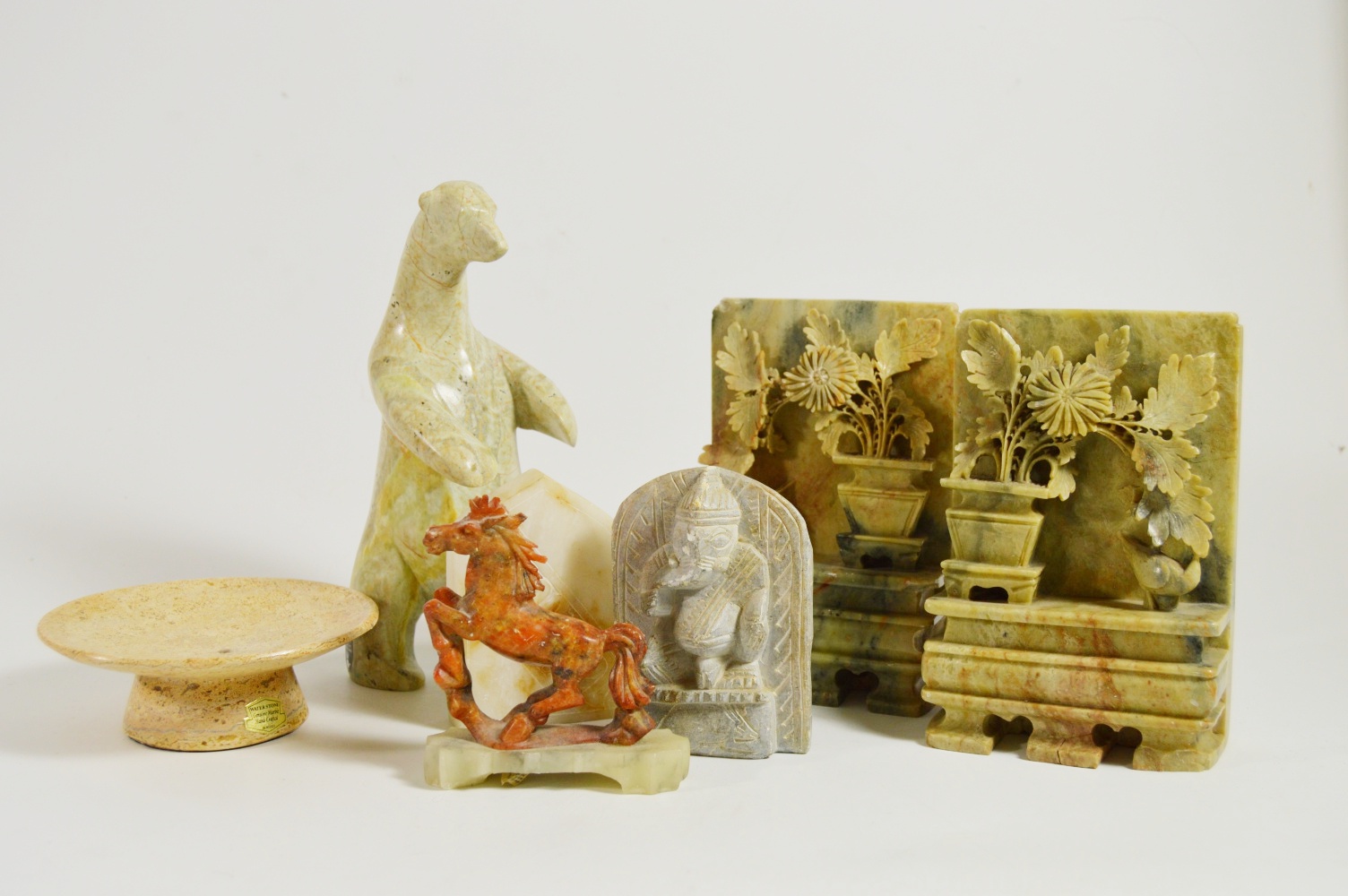 Vintage Soapstone Figurines, Bookends EBTH