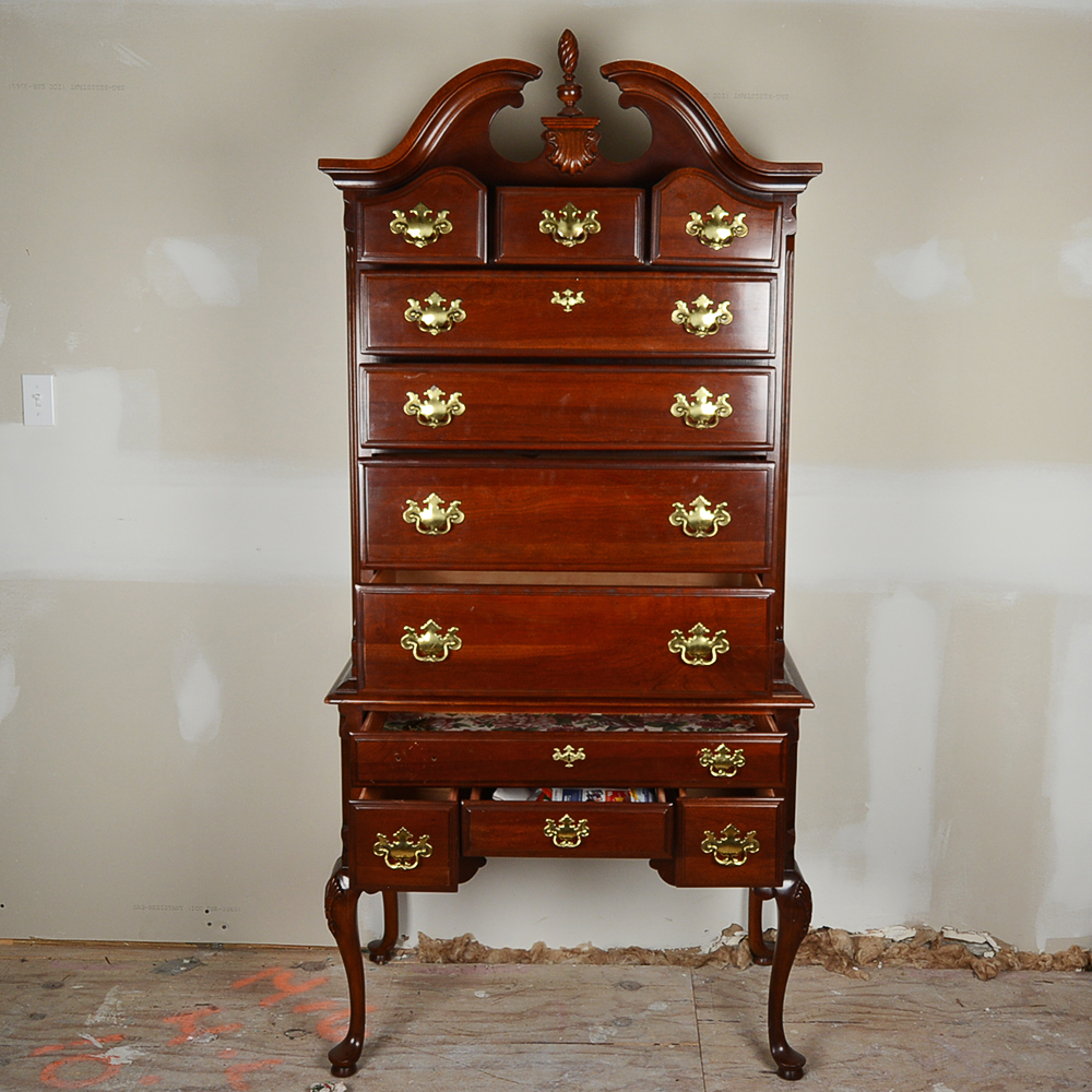 Lexington Furniture Co. Chippendale Style Cherry Highboy Chest on Stand