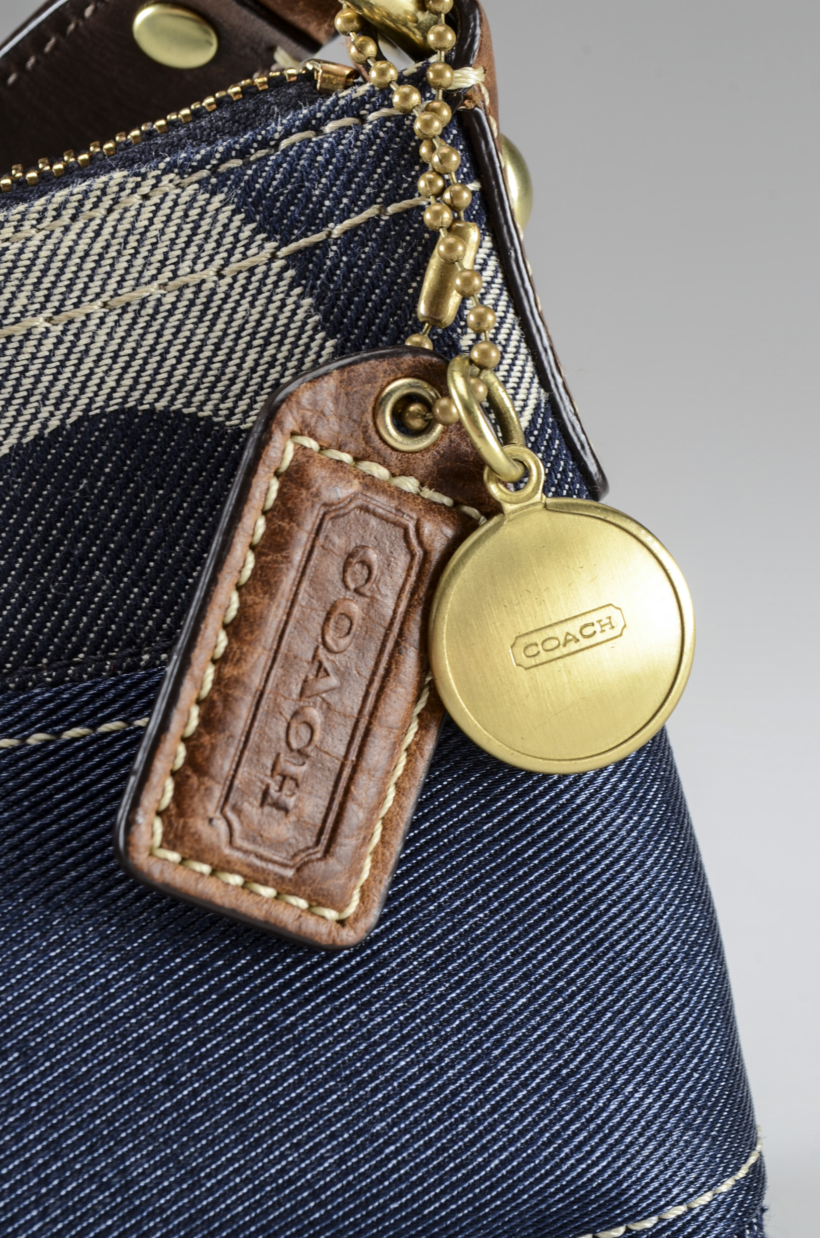 Coach Denim Signature Stripe Handbag EBTH