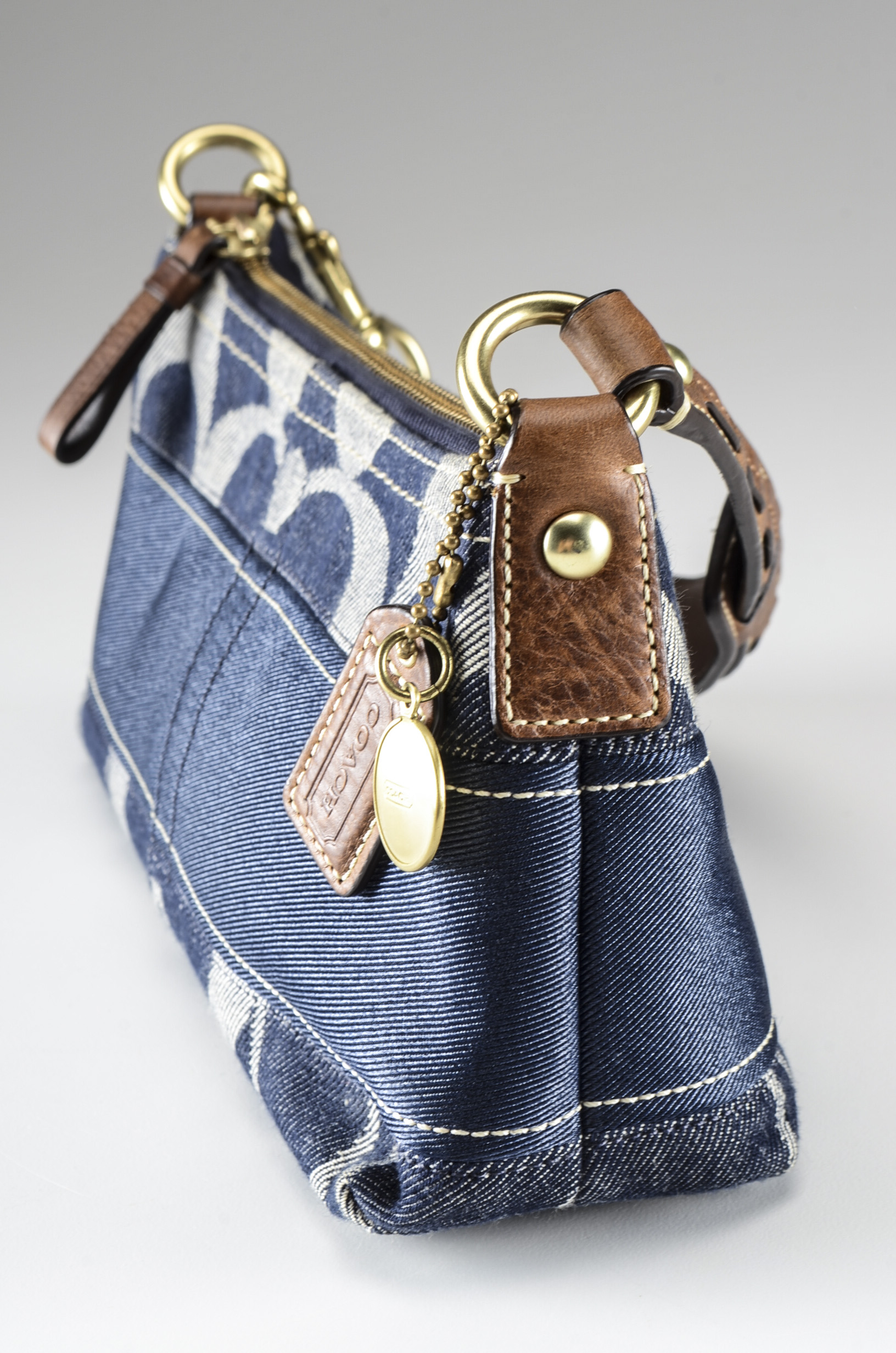 Coach Denim Signature Stripe Handbag EBTH