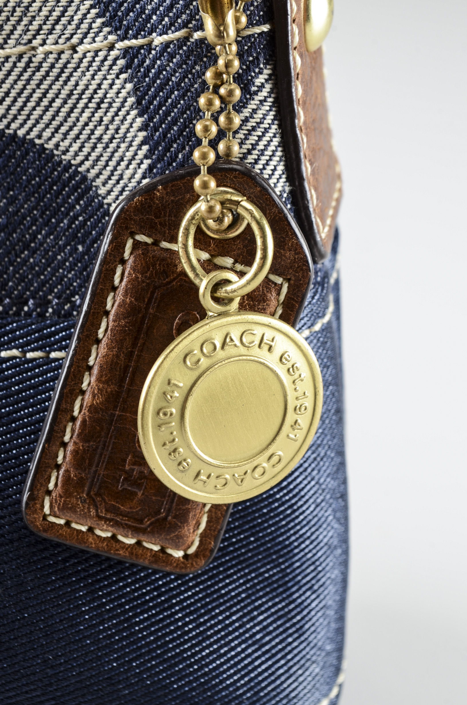 Coach Denim Signature Stripe Handbag EBTH