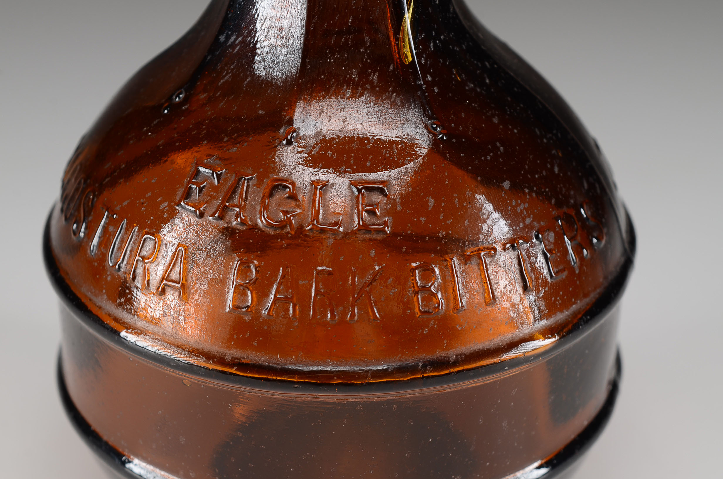 Antique Eagle Liqueur Angostura Bark Bitters Amber Glass Bottle EBTH