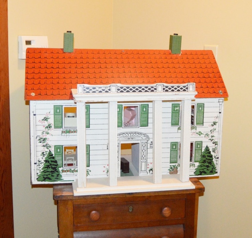 Vintage Doll House With Renwal Furniture Ebth