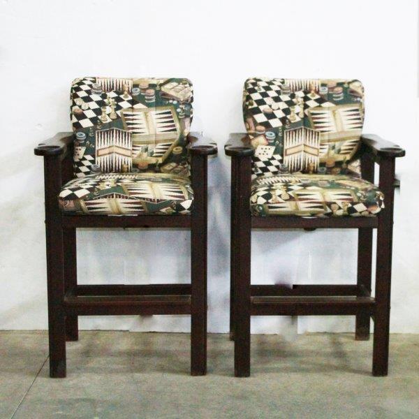 Pair of Themed Bar Stools with Cup Holders EBTH