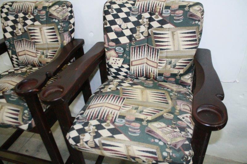 Pair of Themed Bar Stools with Cup Holders EBTH