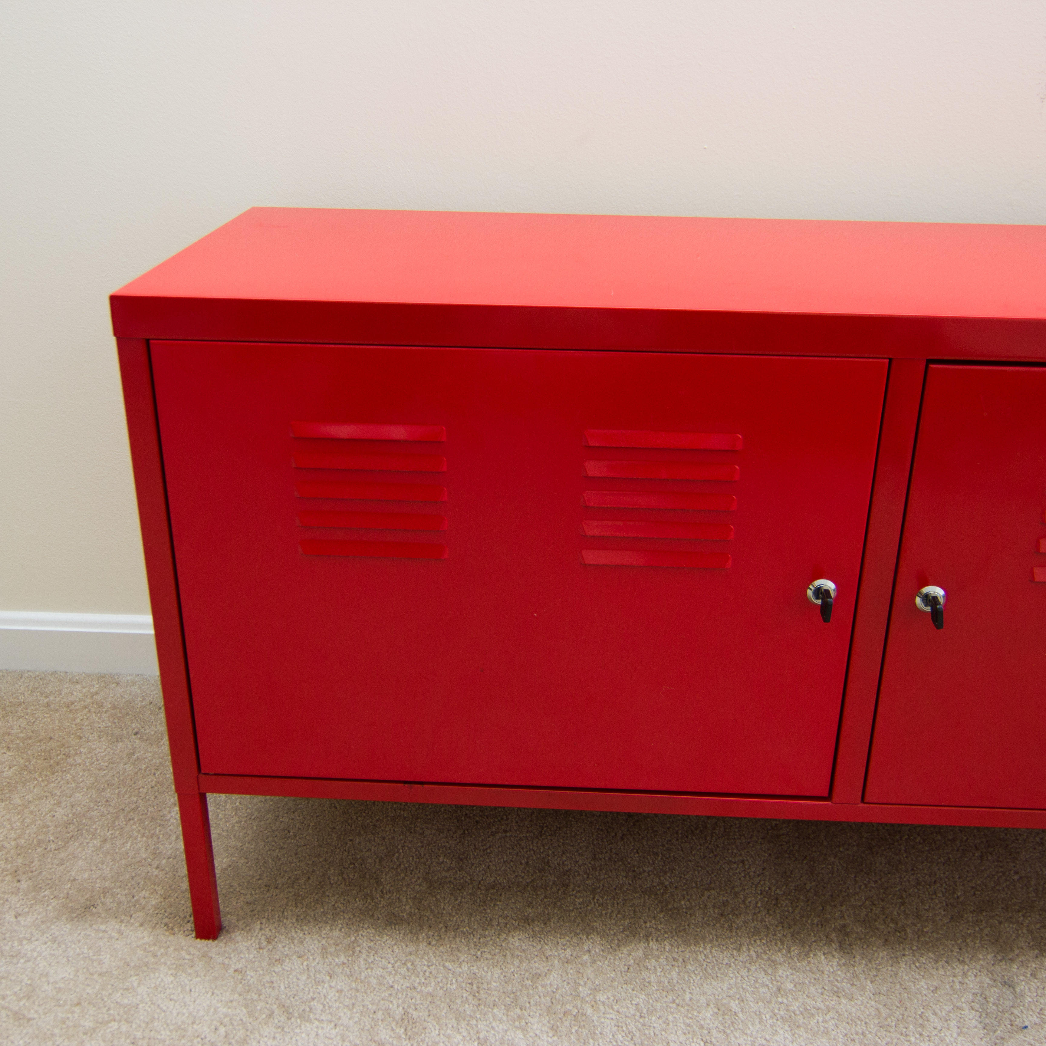 Metal Television Stand with Lockable Doors by Ikea EBTH