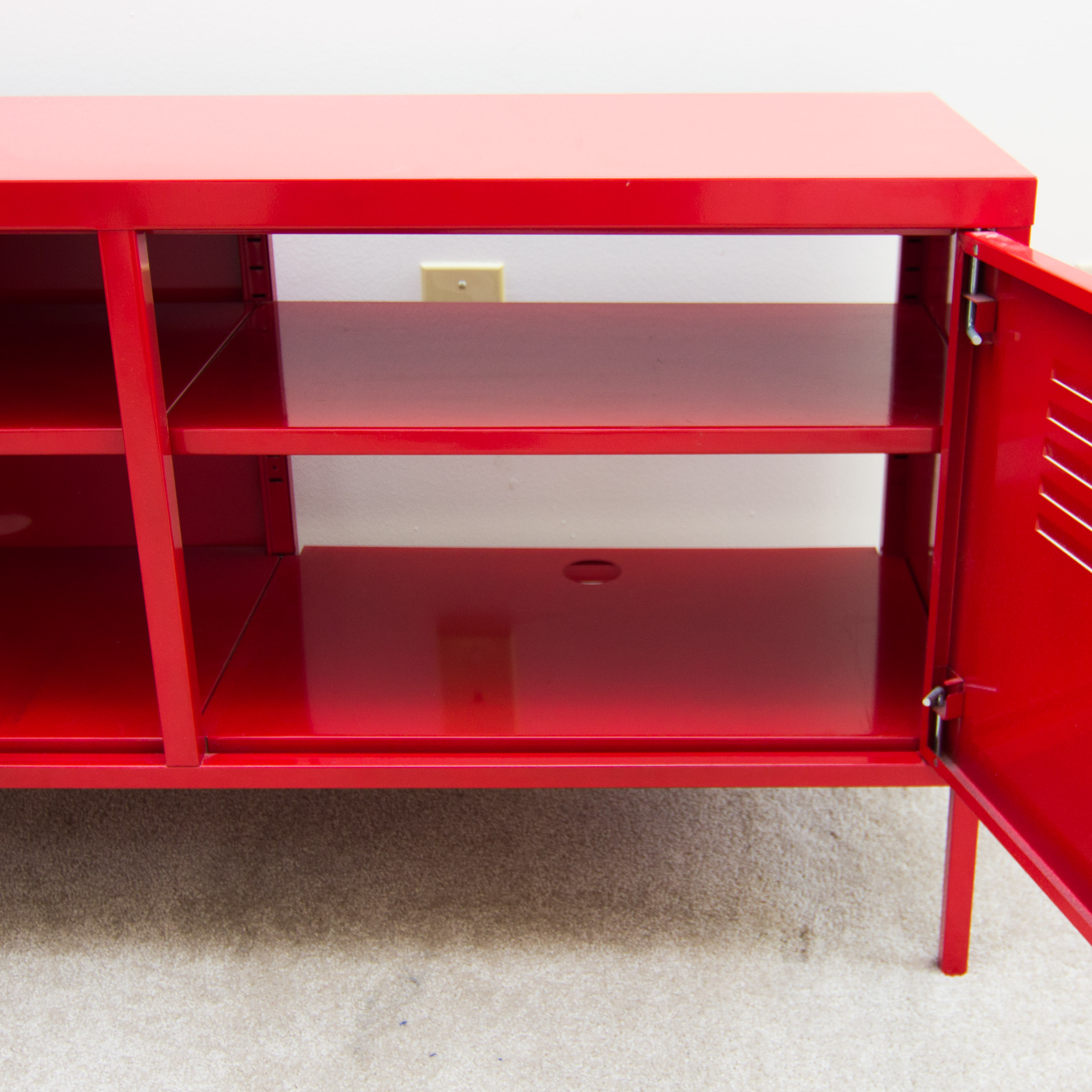 Metal Television Stand with Lockable Doors by Ikea EBTH