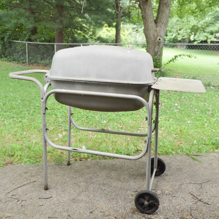 Vintage Portable Kitchen Grill on Rolling Cart EBTH
