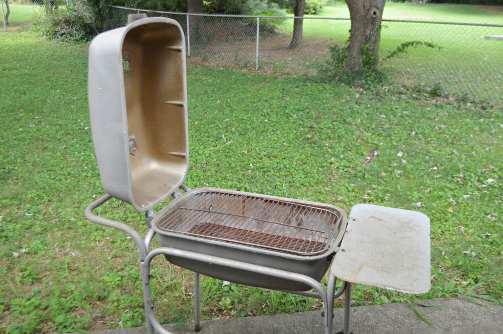 Vintage Portable Kitchen Grill on Rolling Cart EBTH