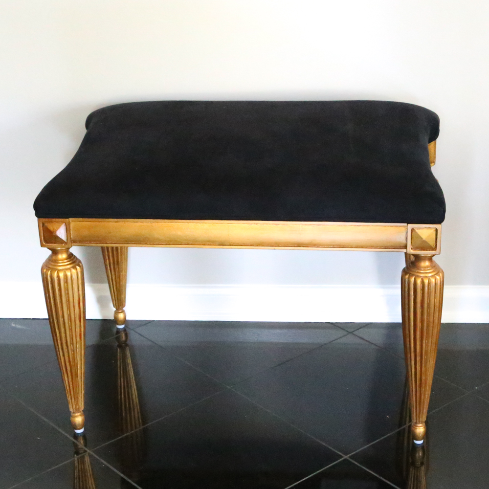 Gilded Vanity Bench From Henredon Furniture Ebth