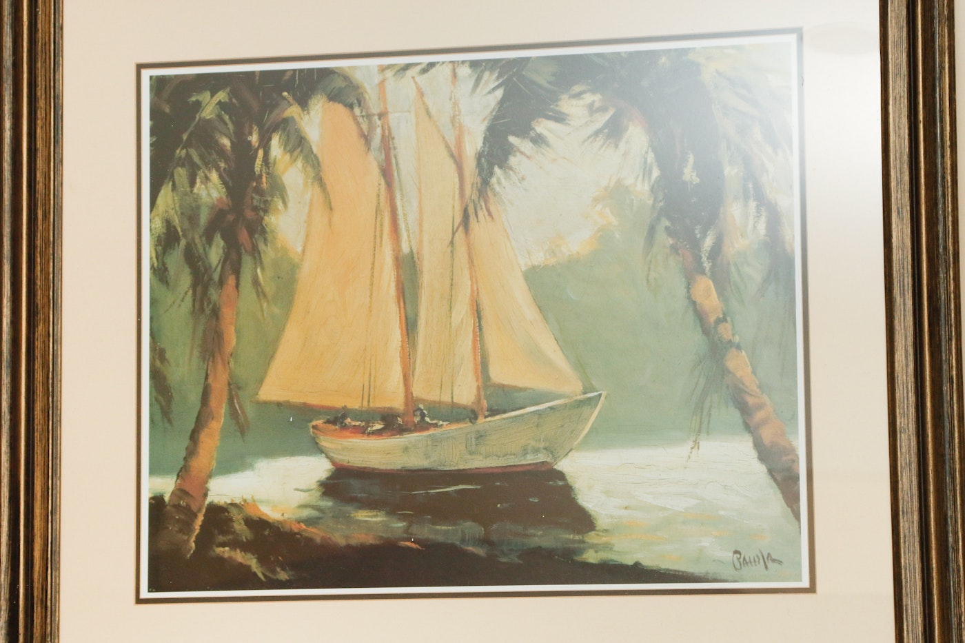 Frederick Pawla "Sailboat Santa Barbara" Framed Art Print 