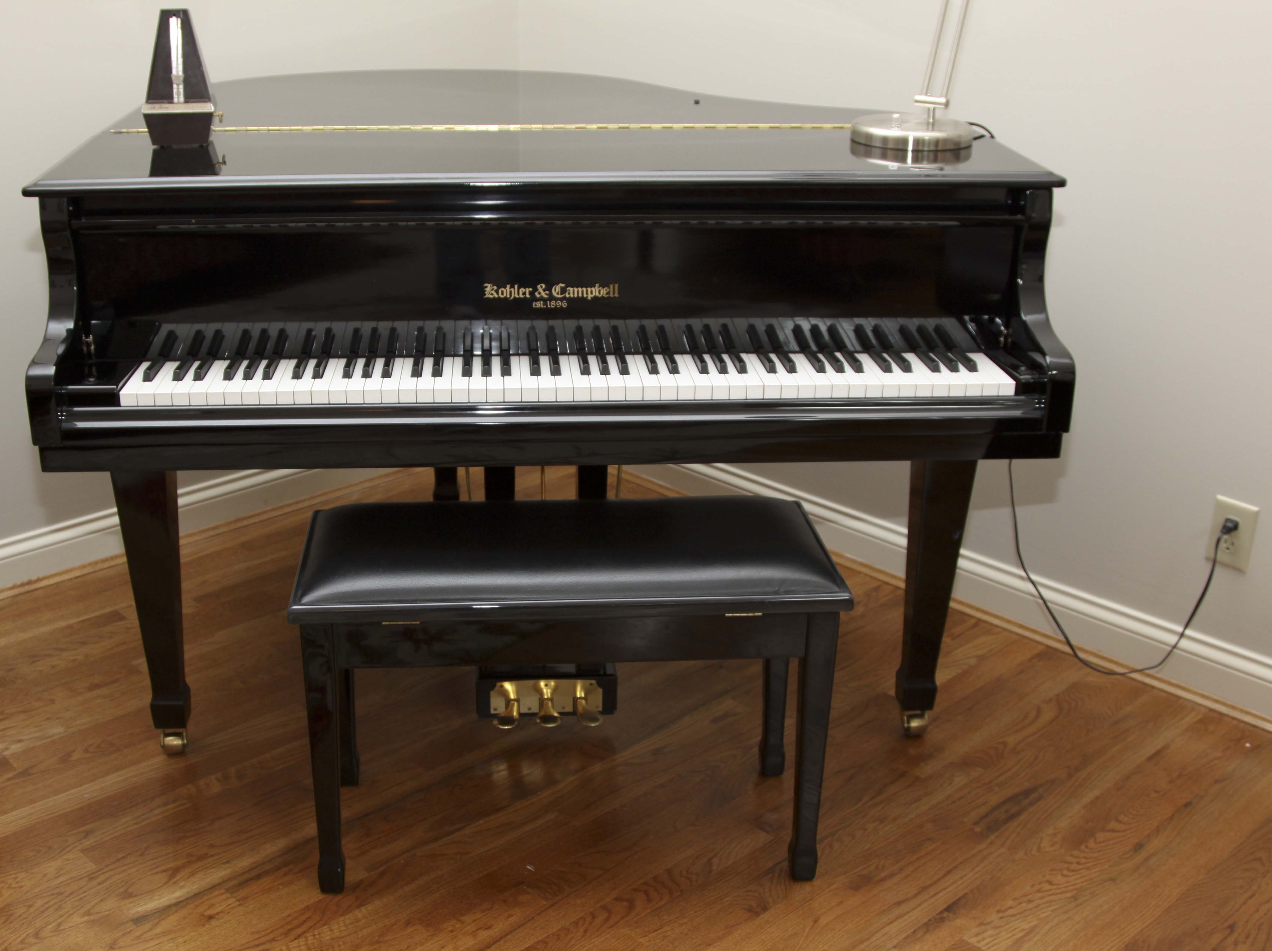 Kohler & Campbell Baby Grand Piano, Lamp and Seth Thomas Metronome EBTH