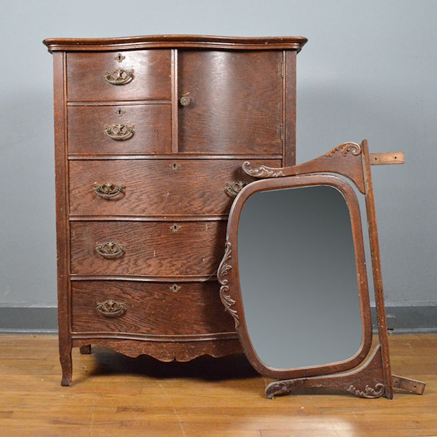 Antique Highboy Dresser With Mirror Ebth