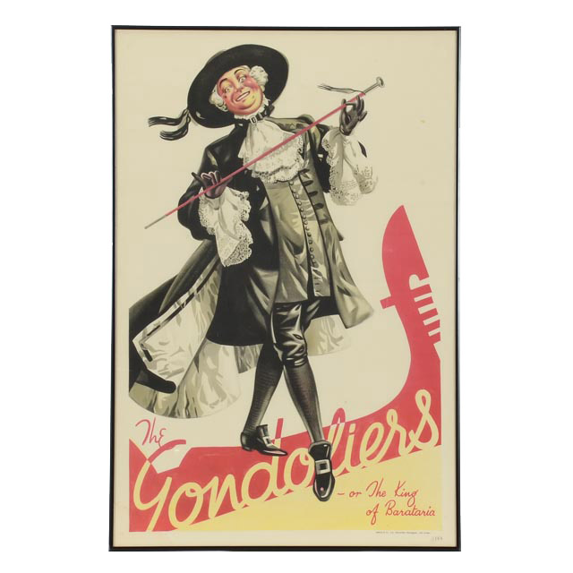 Gilbert & Sullivan 1889 Opera Poster "The Gondoliers" - WVXU | EBTH
