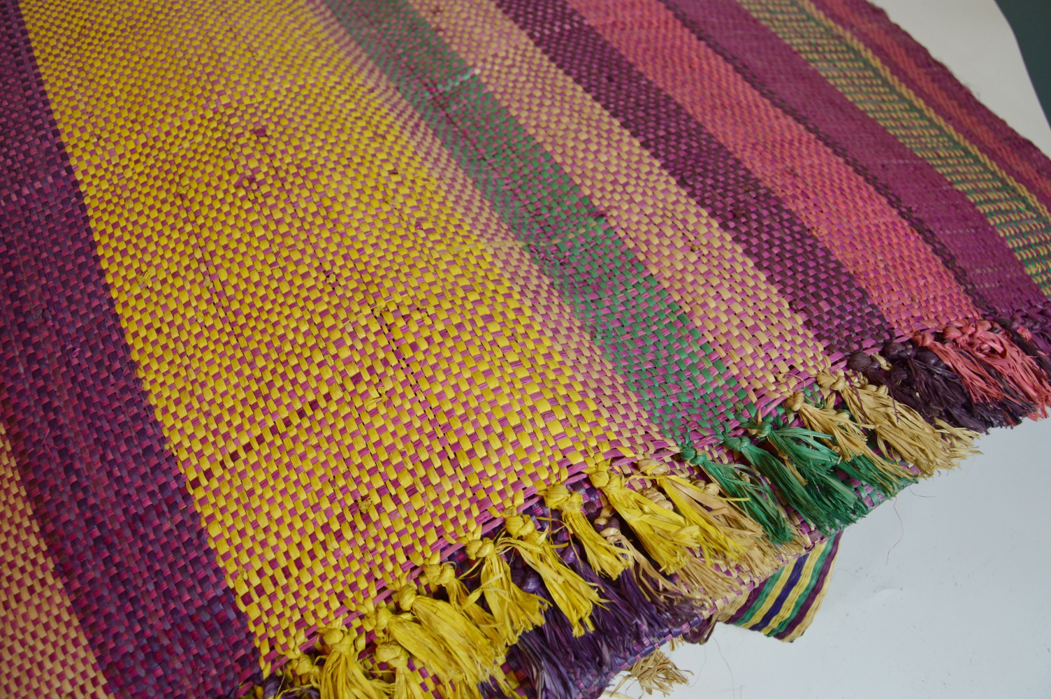 Four Vintage Philippine Woven Straw Mats EBTH
