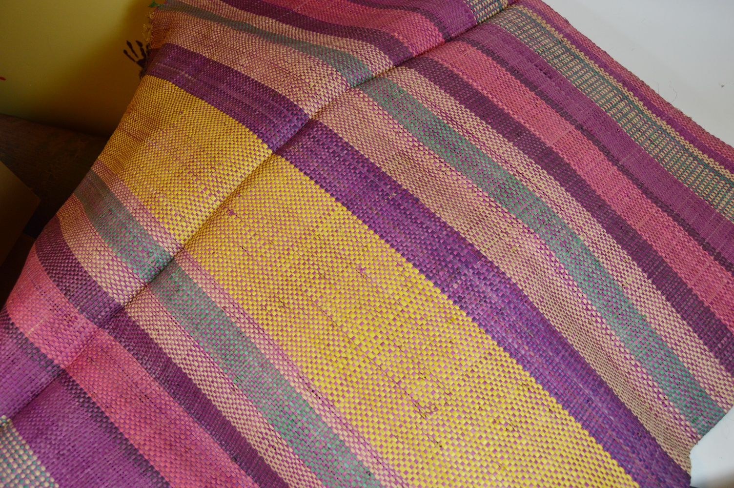 Four Vintage Philippine Woven Straw Mats EBTH