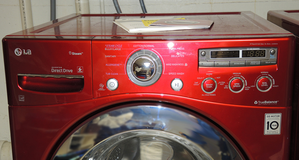 LG Cherry Red Front Loading HE Washer and Dryer Set EBTH