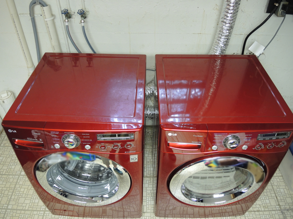 LG Cherry Red Front Loading HE Washer and Dryer Set EBTH