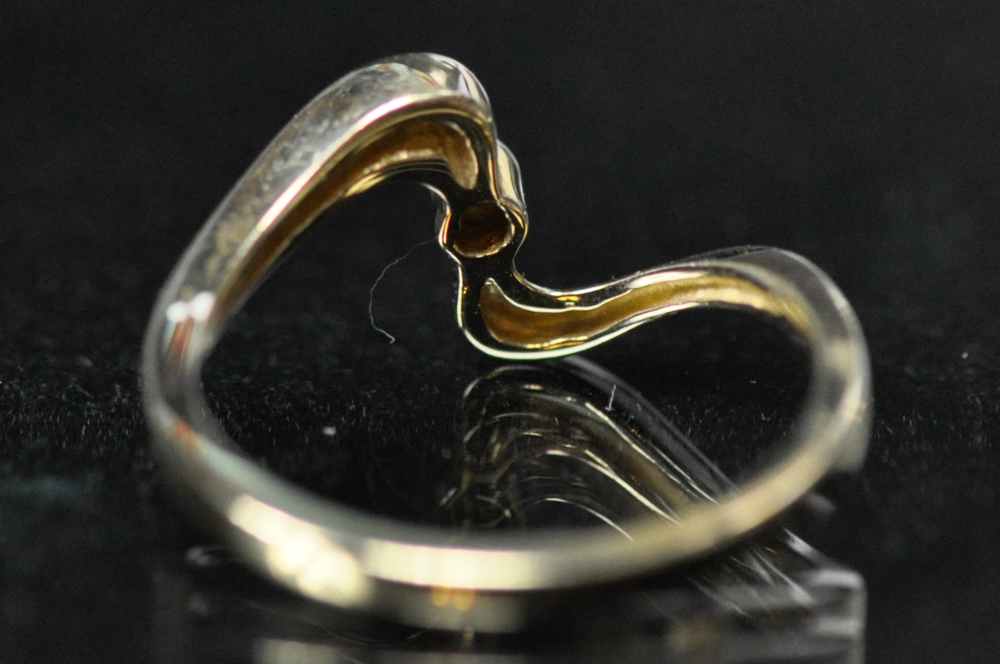 10k Gold Bent Work and Diamond Ring EBTH