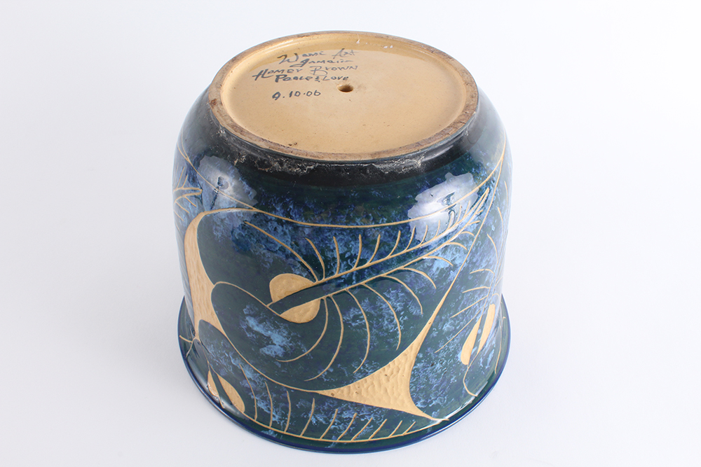 Homer Brown Thrown and Carved Jamaican Pottery Planter EBTH