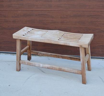 Teak Smith Unfinished Wood Bench Ebth