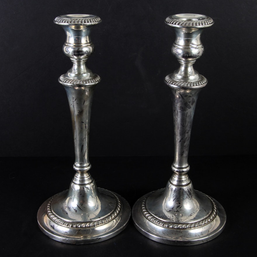 Pair of Gorham Sterling Silver Weighted Candle Holders EBTH