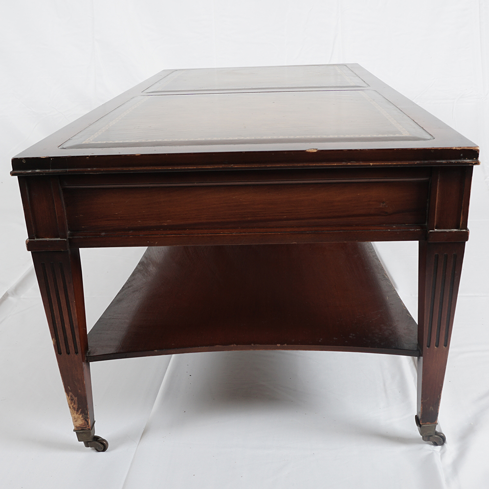 Federal Style Coffee Table with Leather Inlay EBTH