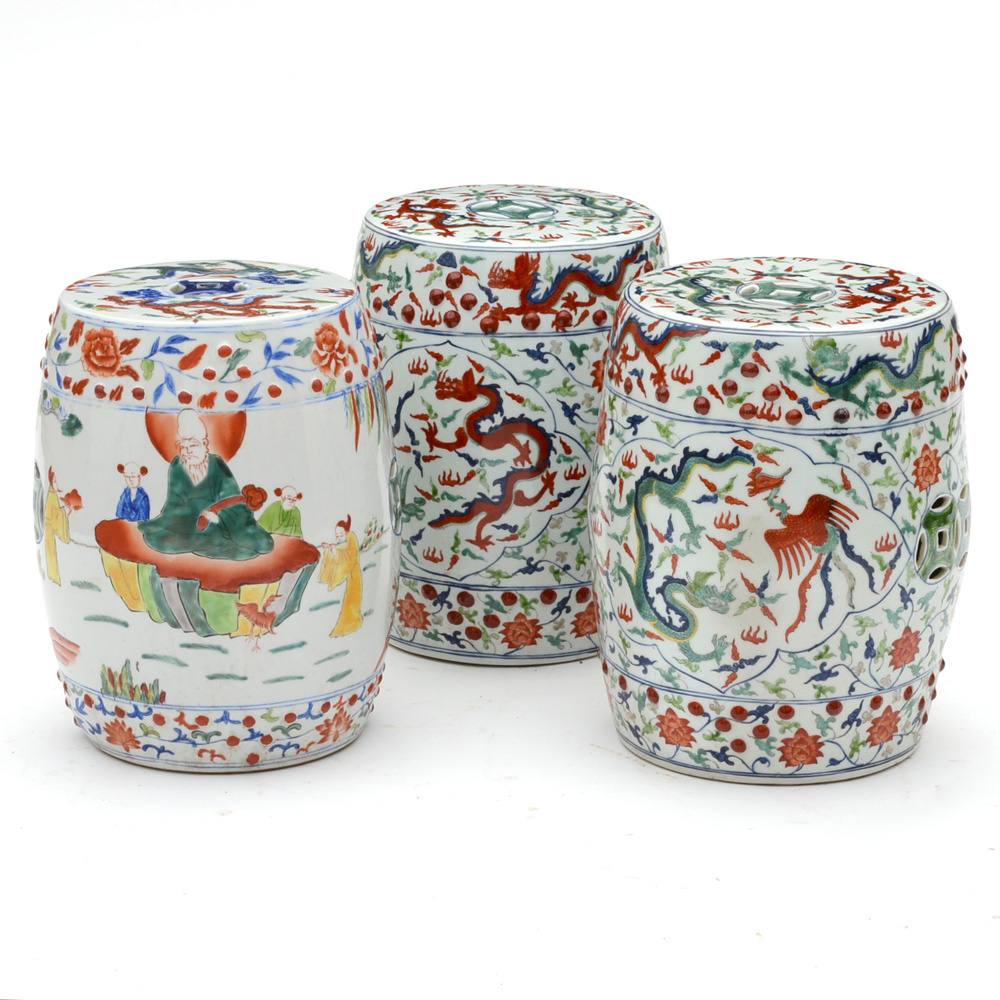 Three Ceramic Garden Seats EBTH