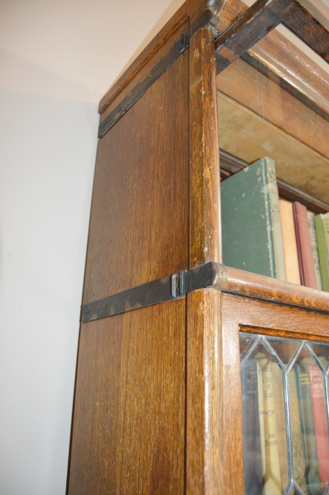 Antique GlobeWernicke Barrister Bookcase with Leaded Glass Door EBTH