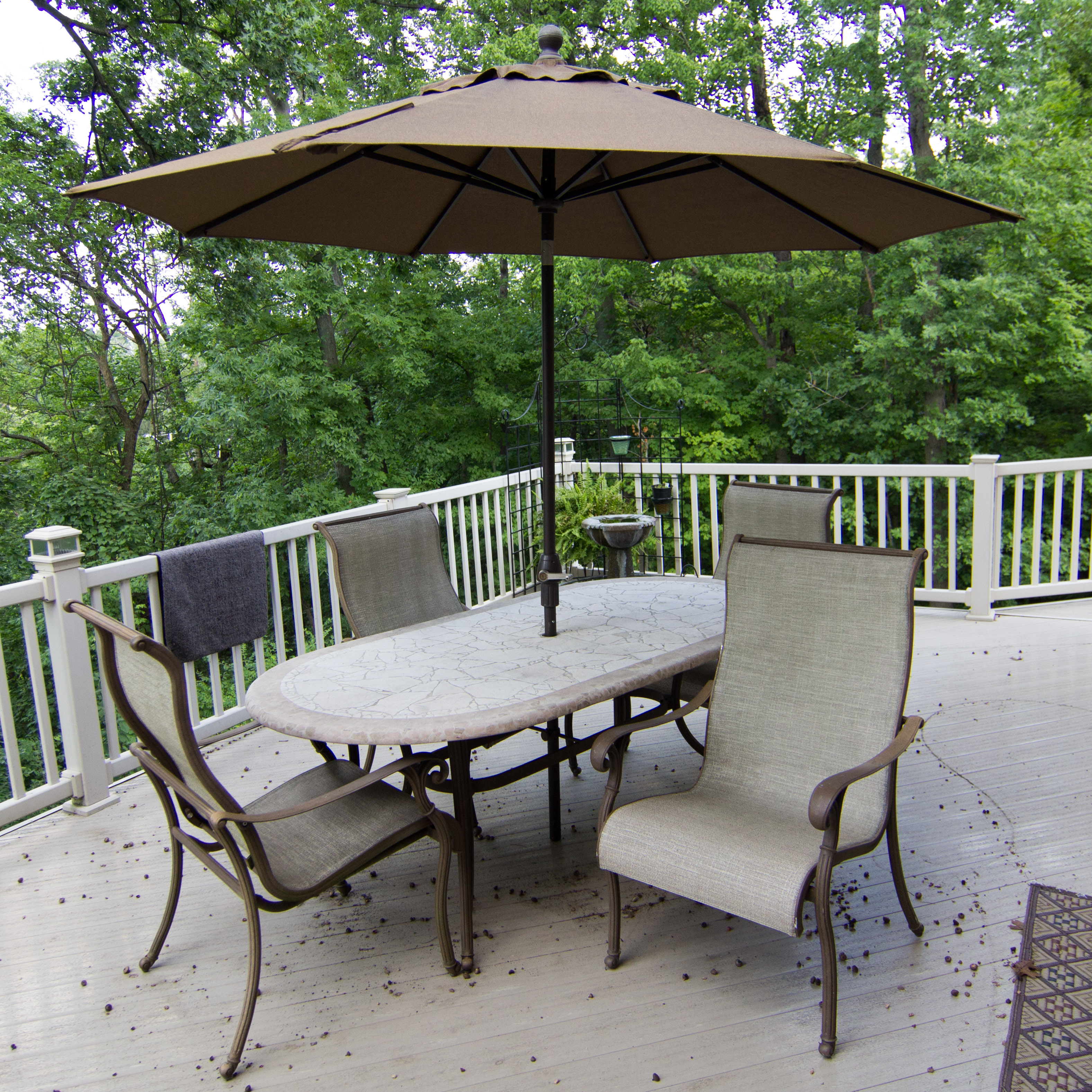 Stone Top Patio Table With Chairs Ebth