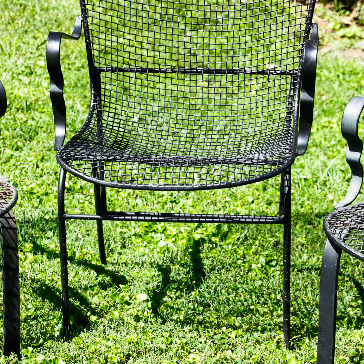 Three Vintage Wrought Iron Patio Chairs EBTH