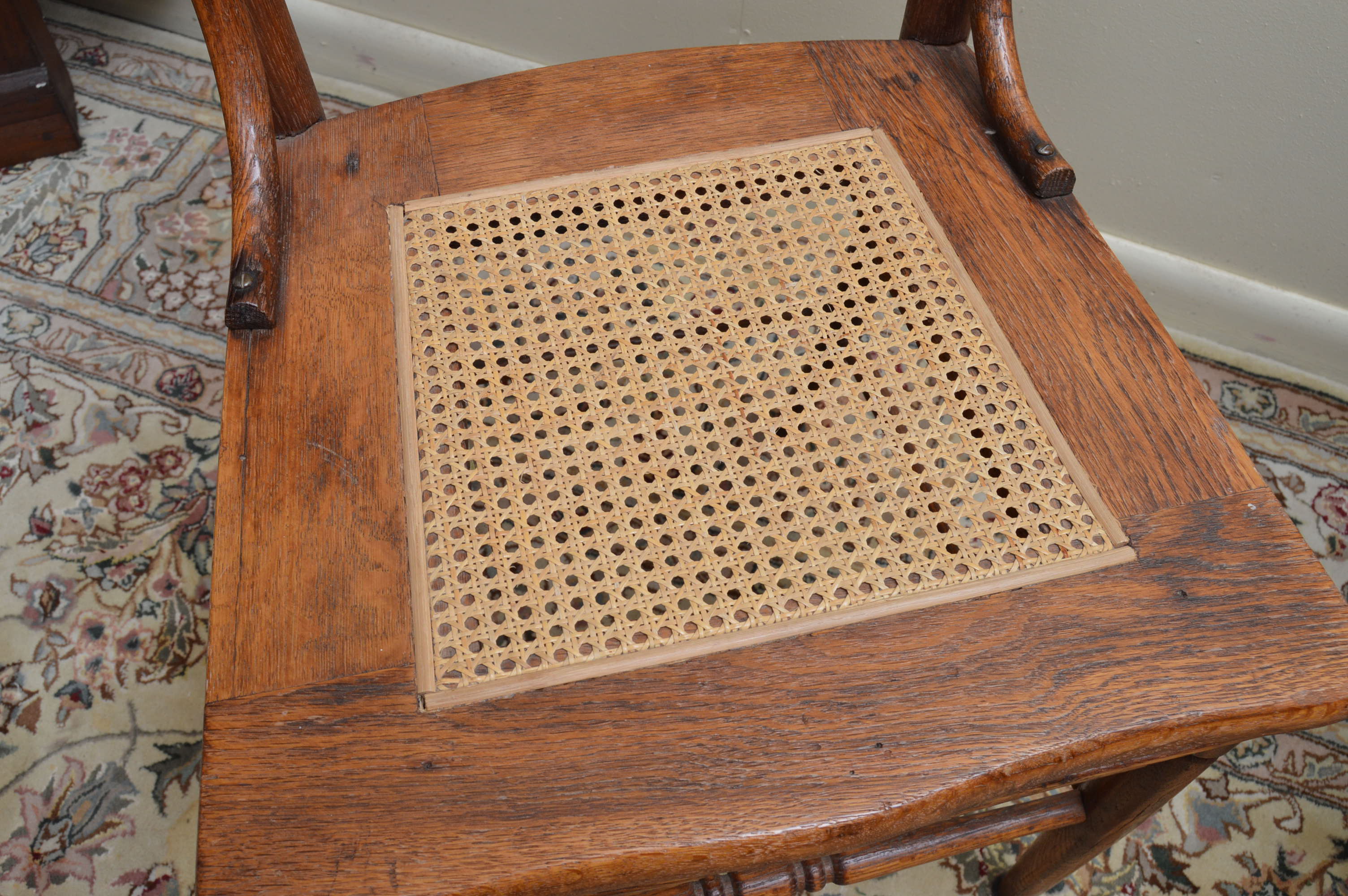 Vintage Oak Side Chair Trio EBTH