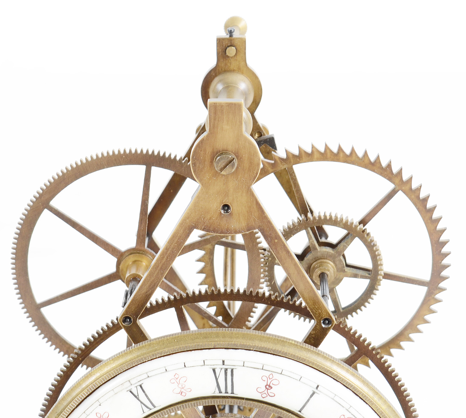 Great Wheel Skeleton Clock with Glass Dome EBTH
