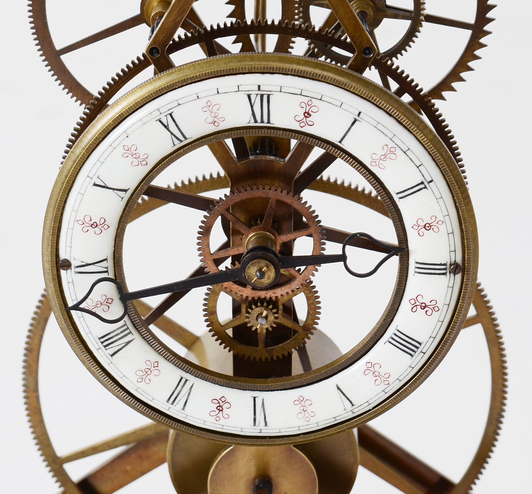 Great Wheel Skeleton Clock with Glass Dome EBTH