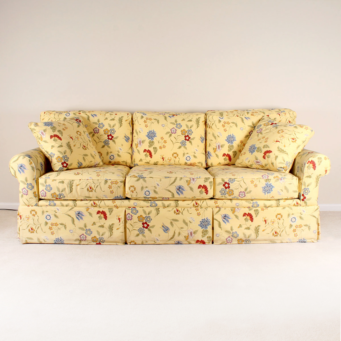 LaZBoy "Kincaid" Yellow Floral Sofa EBTH
