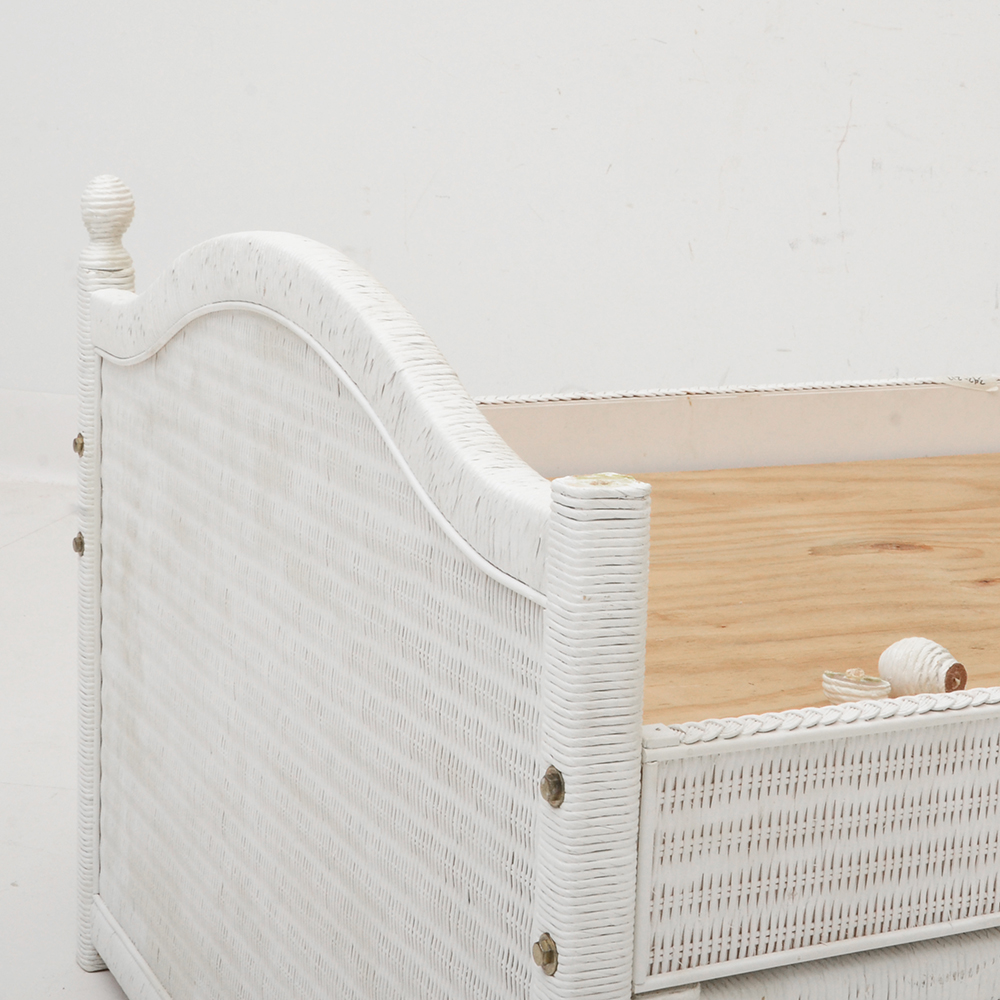 White Wicker Twin Trundle Bed EBTH