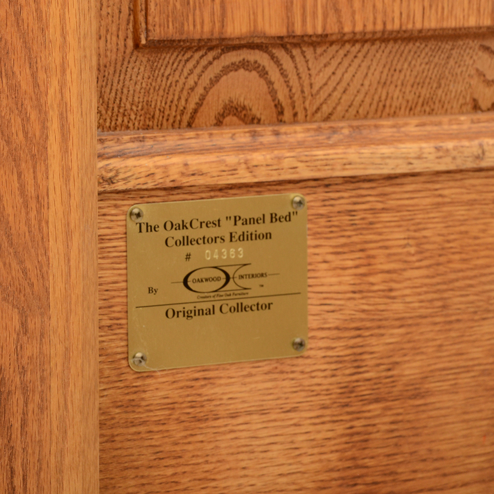 Oakwood Interiors Queen Size Carved Oak "Oakcrest" Panel Bed EBTH