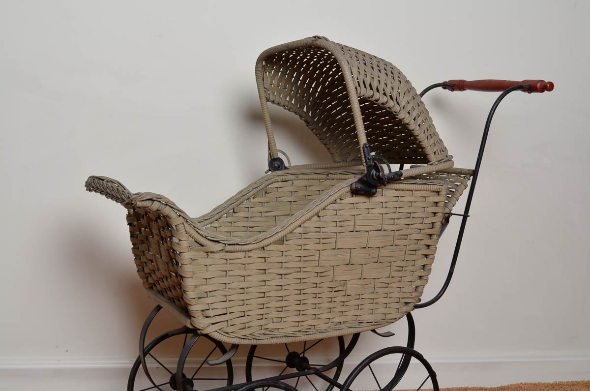 Vintage Wicker Doll Stroller EBTH