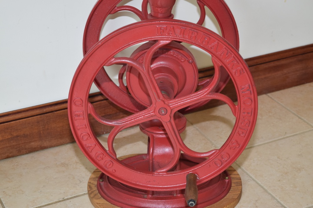 Antique Red Painted Cast Iron Fairbanks Morse & Co. Commercial Coffee