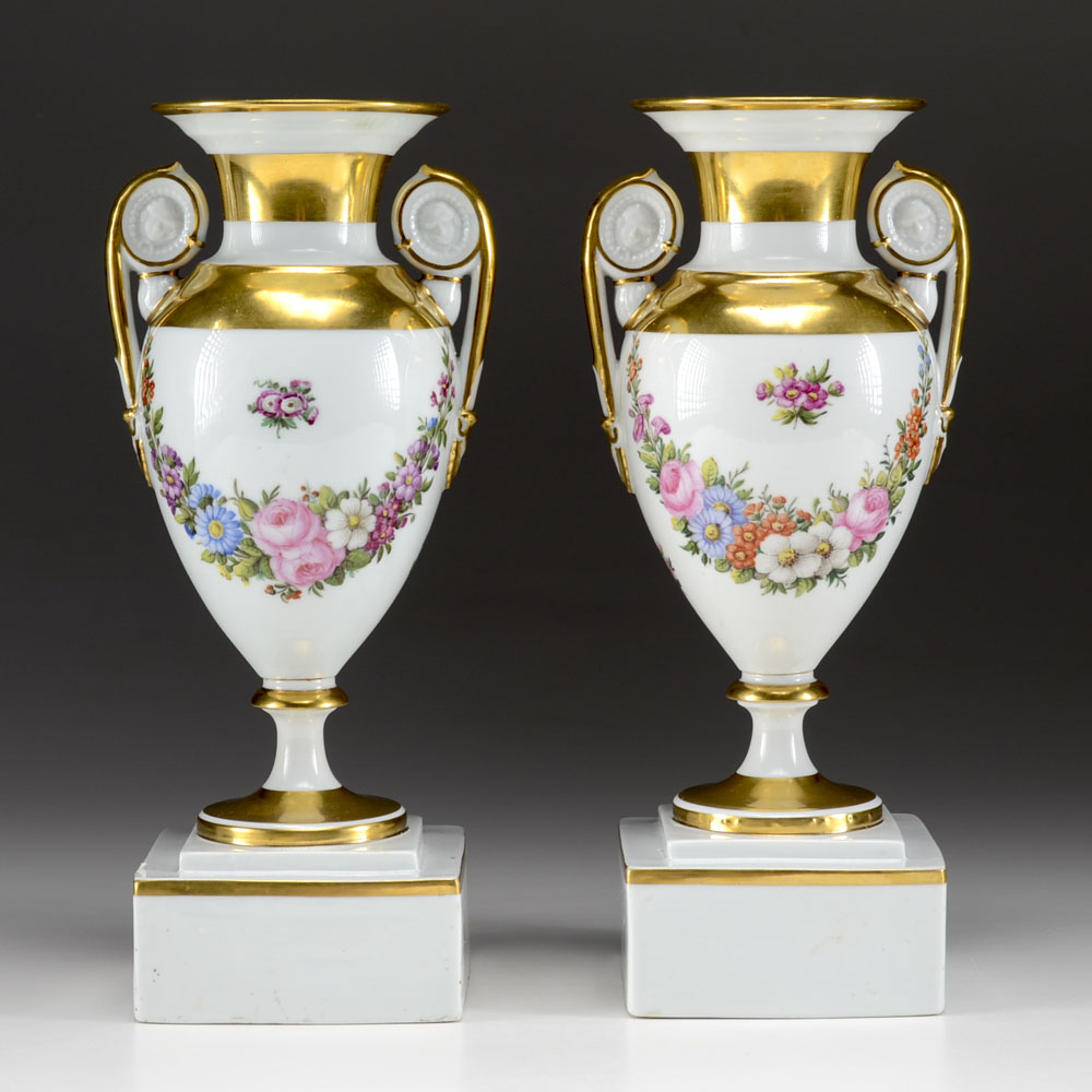 Antique Italian Porcelain Neo Classical Baluster Vases Ebth