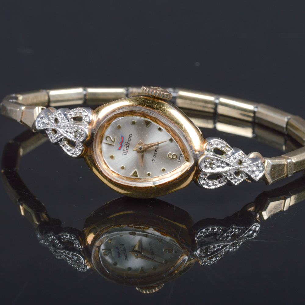 Antique Waltham Ladies' Gold Plated and Diamond Wristwatch EBTH
