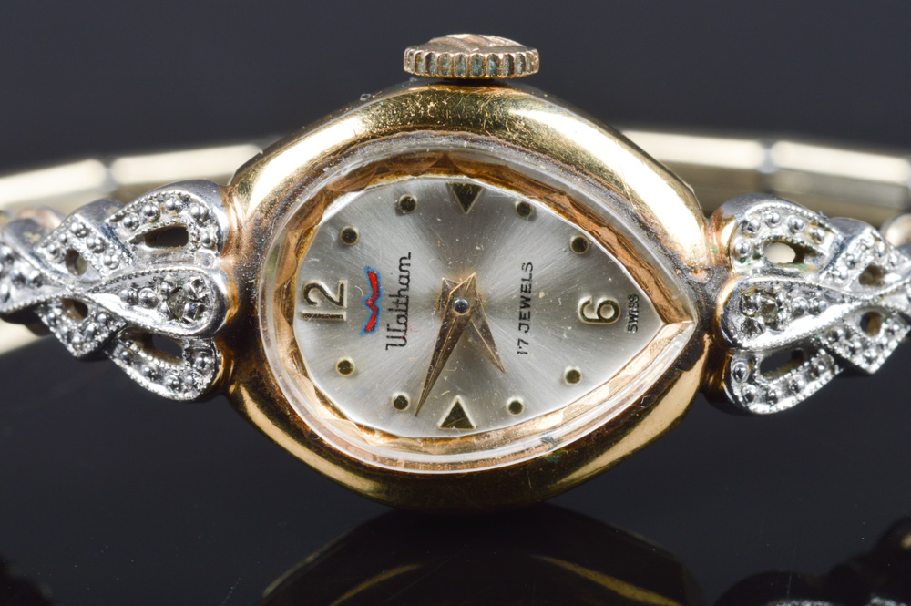 Antique Waltham Ladies' Gold Plated and Diamond Wristwatch EBTH
