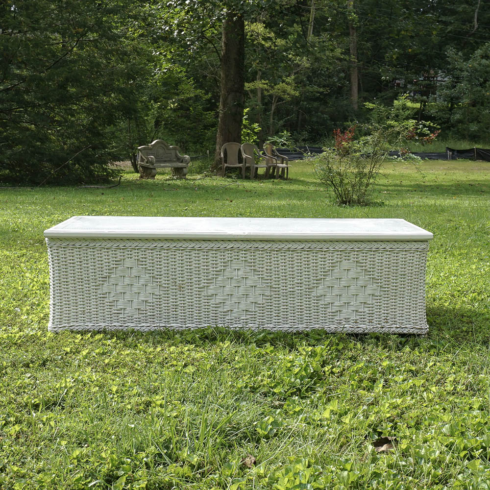 Vintage Wicker Storage Coffee Table EBTH